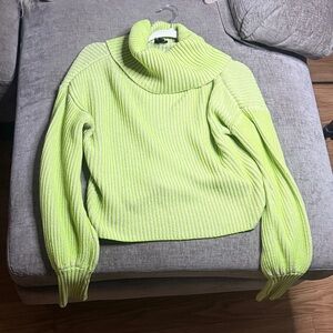 Bar III Bright Green Cowl Neck Sweater